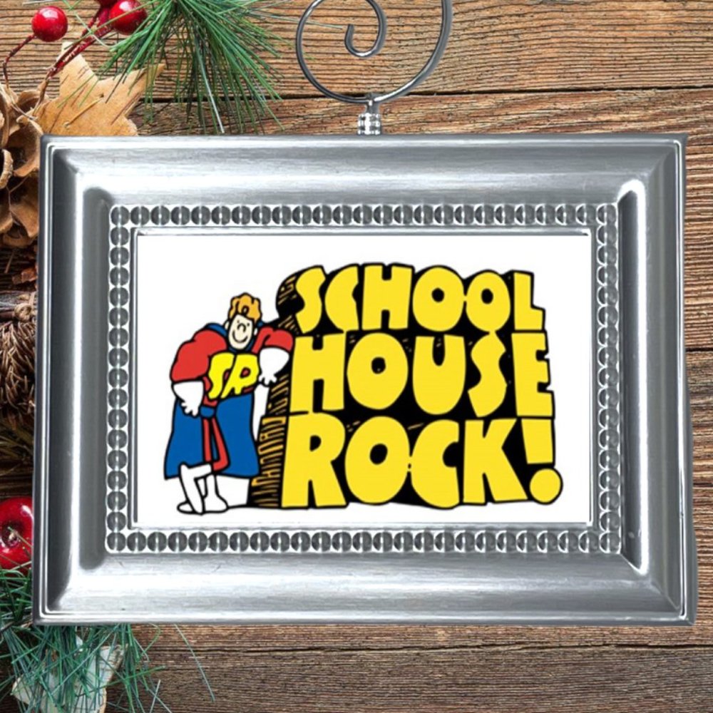 Schoolhouse Rock Retro Nostalgic Christmas Tree Ornament